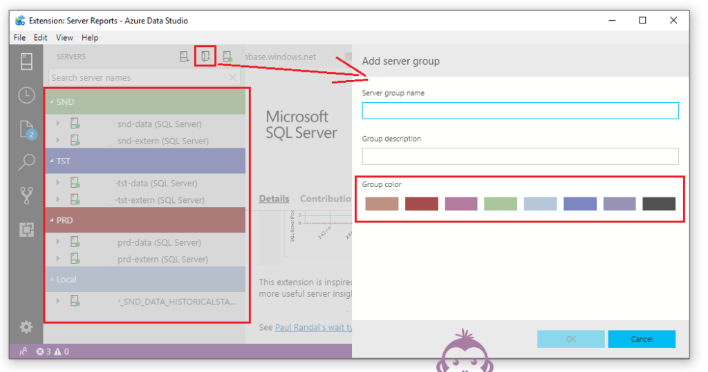 Azure Data Studio groups