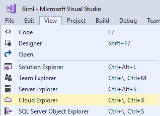 VS2017 Cloud Explorer