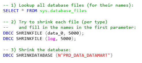 How to shrink an Azure SQL Database